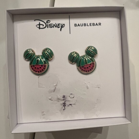 Mickey Mouse Disney BaubleBar Mickey Mouse Watermelon Stud Earrings (NEW) (w/ax) - Picture 2 of 14